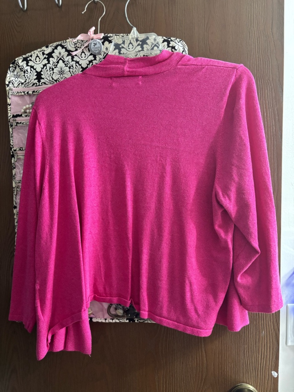 Kasper Hot Pink Knit Cardigan